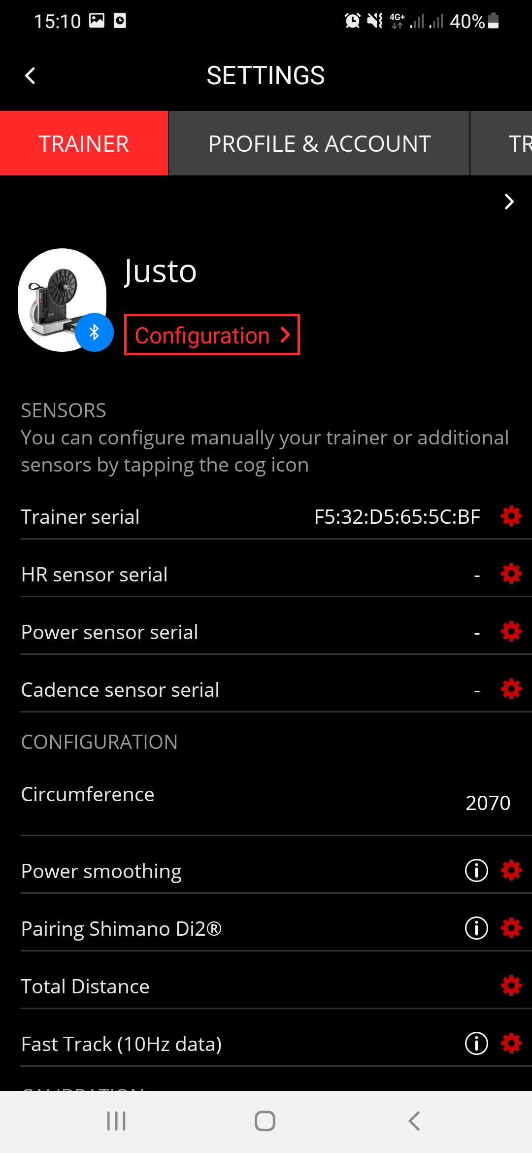 Shimano Di2® Pairing function for trainer Justo Elite Knowledge Base